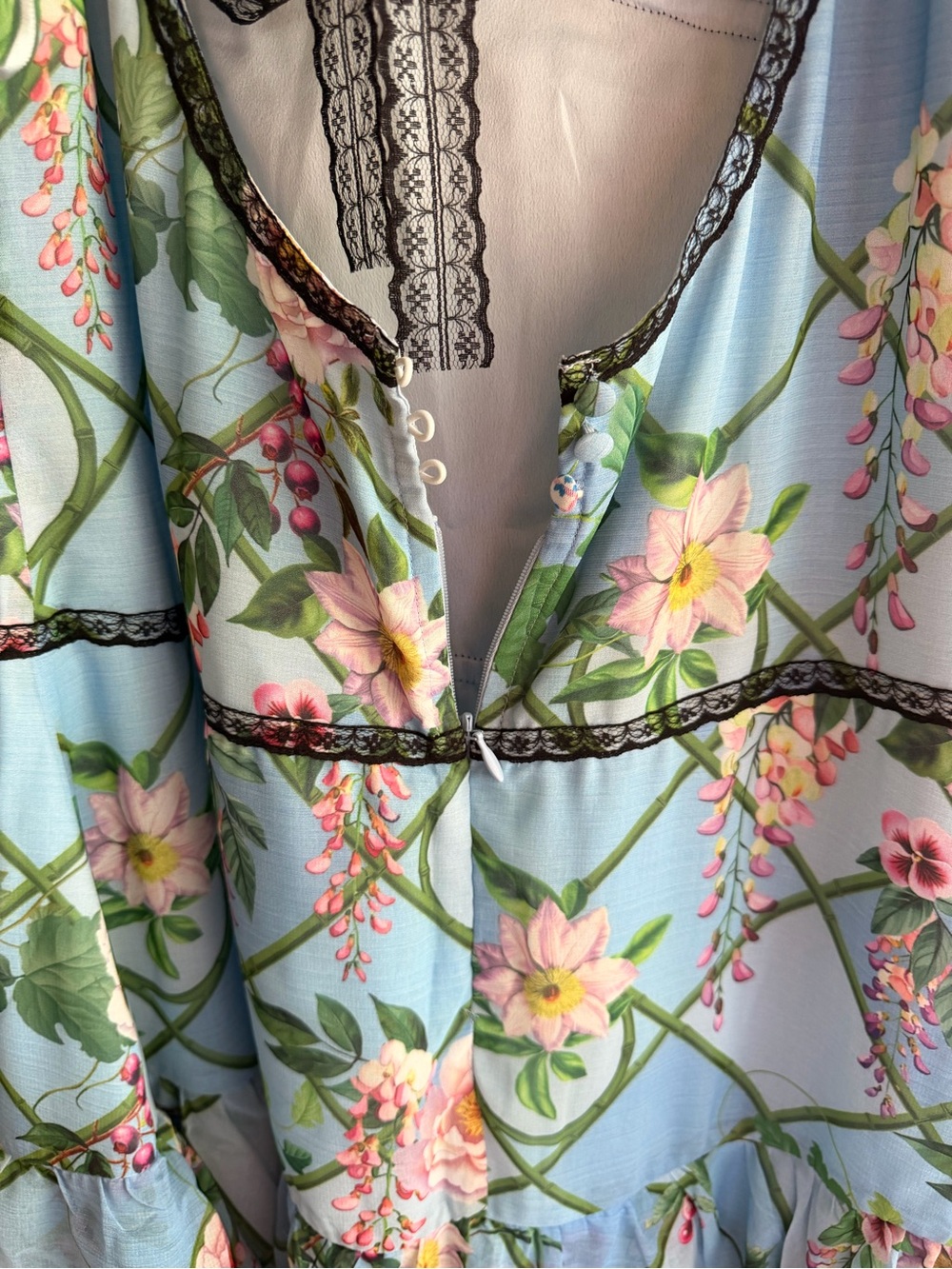 BHLDN from Anthropologie Tiered Maxi Dress in Blue Garden Pattern - Picture 8 of 10